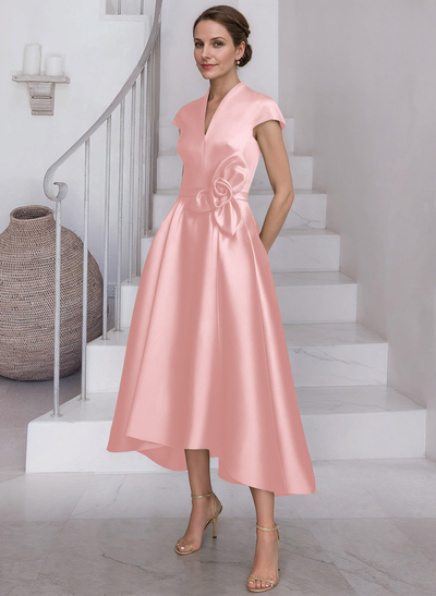 Modest V-Neck Cap Strsps Mother Of The Bride Dresses With 3D Floral