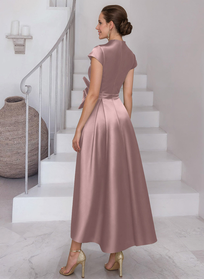 Modest V-Neck Cap Strsps Mother Of The Bride Dresses With 3D Floral