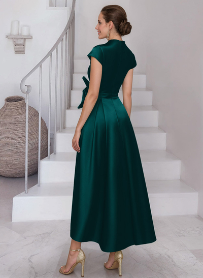 Modest V-Neck Cap Strsps Mother Of The Bride Dresses With 3D Floral