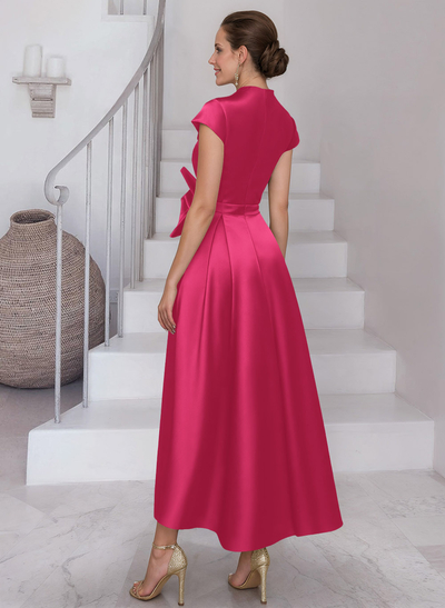 Modest V-Neck Cap Strsps Mother Of The Bride Dresses With 3D Floral