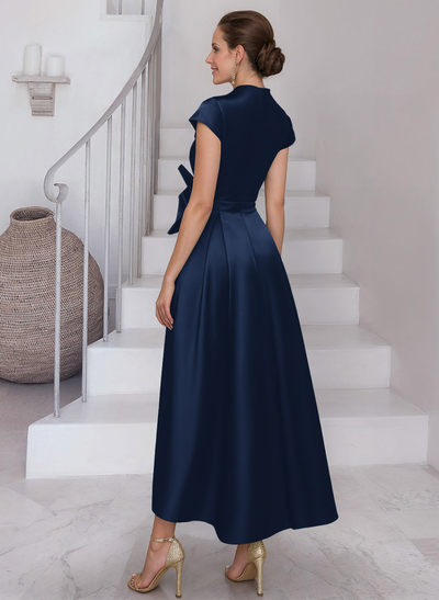 Modest V-Neck Cap Strsps Mother Of The Bride Dresses With 3D Floral