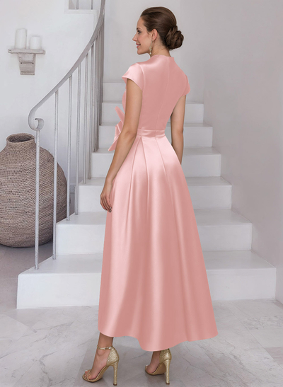 Modest V-Neck Cap Strsps Mother Of The Bride Dresses With 3D Floral
