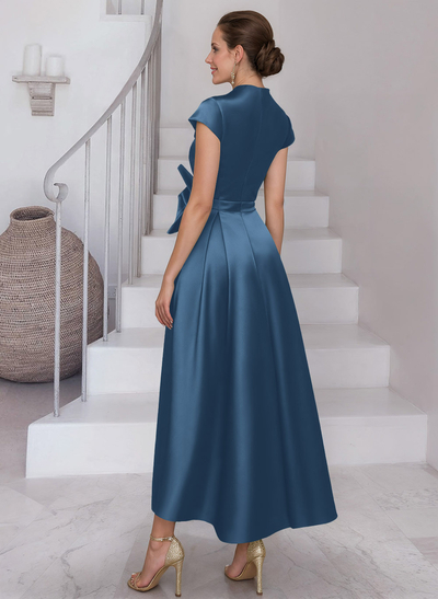 Modest V-Neck Cap Strsps Mother Of The Bride Dresses With 3D Floral