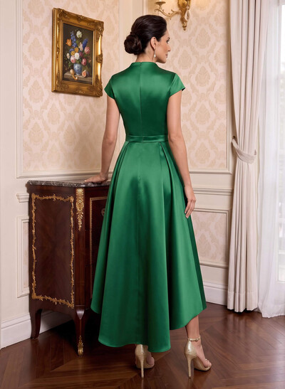 Modest V-Neck Cap Strsps Mother Of The Bride Dresses With 3D Floral