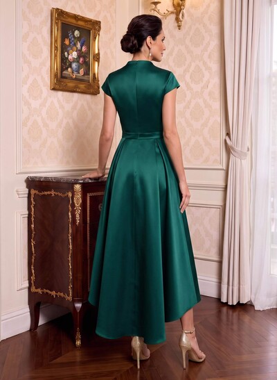 Modest V-Neck Cap Strsps Mother Of The Bride Dresses With 3D Floral