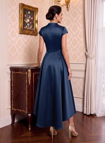 Modest V-Neck Cap Strsps Mother Of The Bride Dresses With 3D Floral