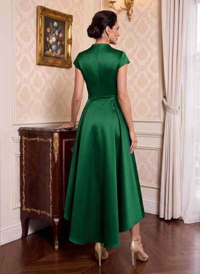 Modest V-Neck Cap Strsps Mother Of The Bride Dresses With 3D Floral