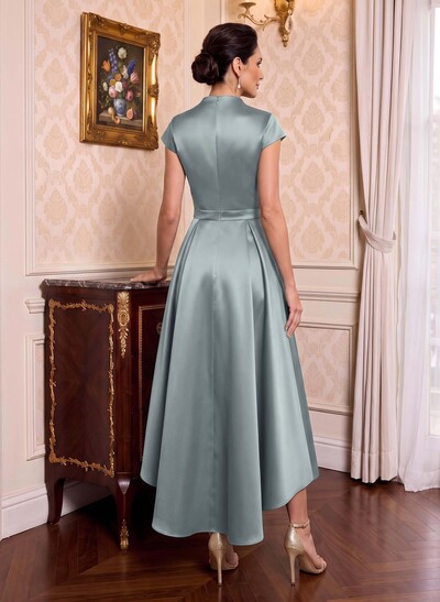 Modest V-Neck Cap Strsps Mother Of The Bride Dresses With 3D Floral