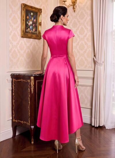 Modest V-Neck Cap Strsps Mother Of The Bride Dresses With 3D Floral