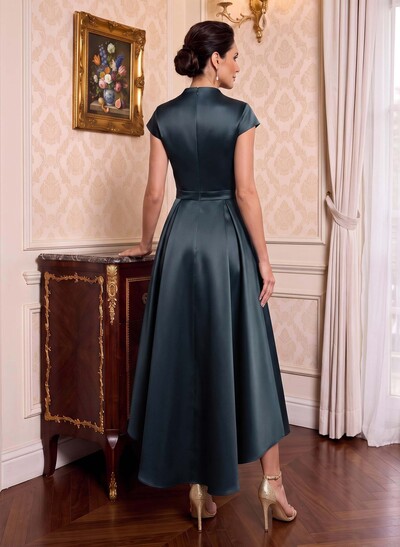 Modest V-Neck Cap Strsps Mother Of The Bride Dresses With 3D Floral
