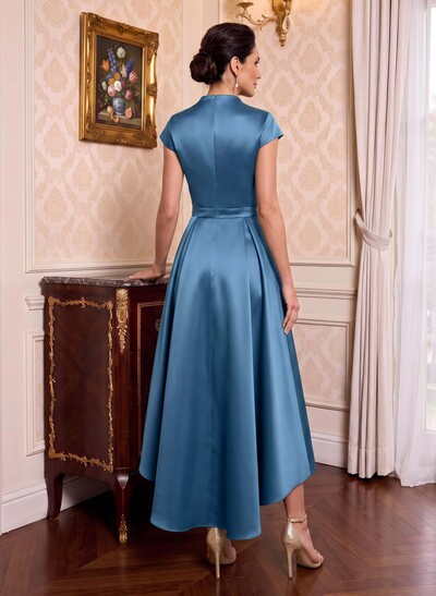 Modest V-Neck Cap Strsps Mother Of The Bride Dresses With 3D Floral