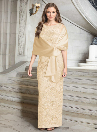 Luxury Blue Floral Embroidered LIlusion Neck Mother Of The Bride Dresses With Back Split