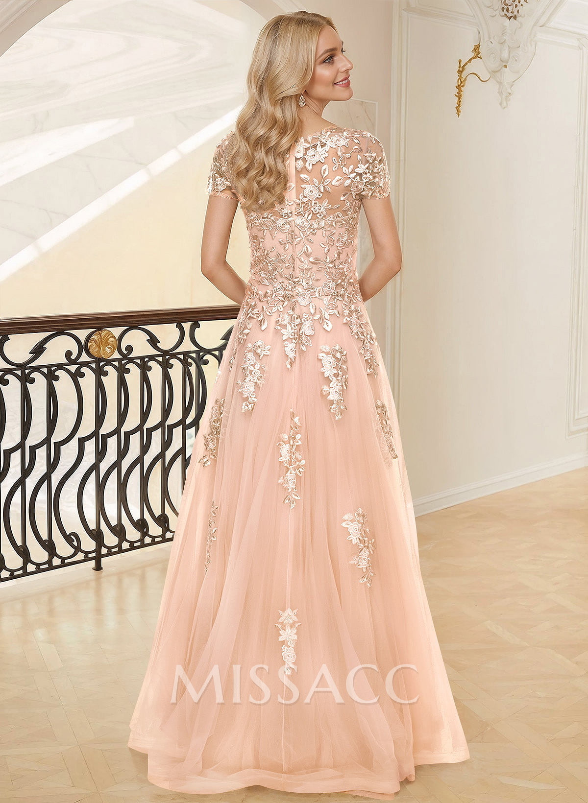 Dreamy Illusion Semi Sheer Illusion Neck Mother Of The Bride Dresses With Lace Applique Dreamy Illusion Semi Sheer Illusion Neck Mother Of The Bride Dresses With Lace Applique