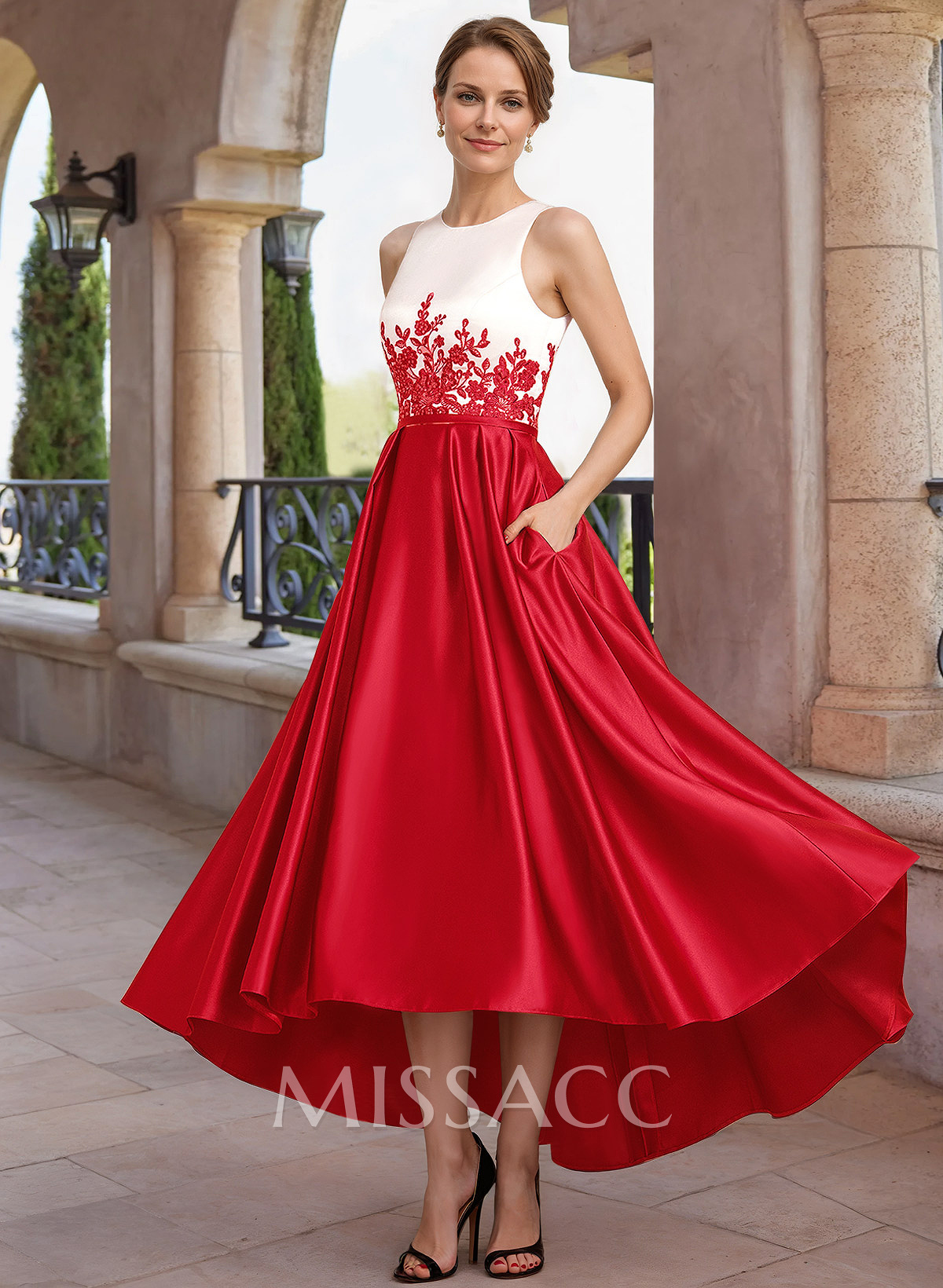 Luxury Two Tone Satin And Lace Applique Mother Of The Bride Dresses With Jacket