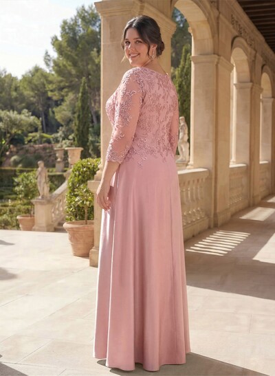 Scoop Neck Long Sleeves Floor-Length Mother Of The Bride Dresses With Lace