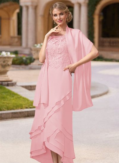 Vintage Inspired Scoop Neck Tiered Skirt Mother Of The Bride Dresses With Convertible Shawl
