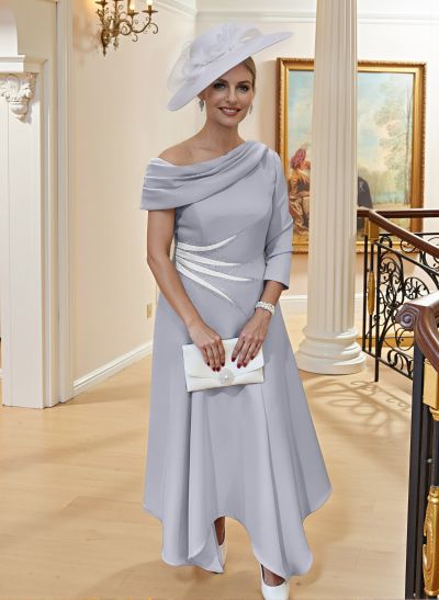 Unique A-Line Ruched One-Shoulder Mother Of The Bride Dresses