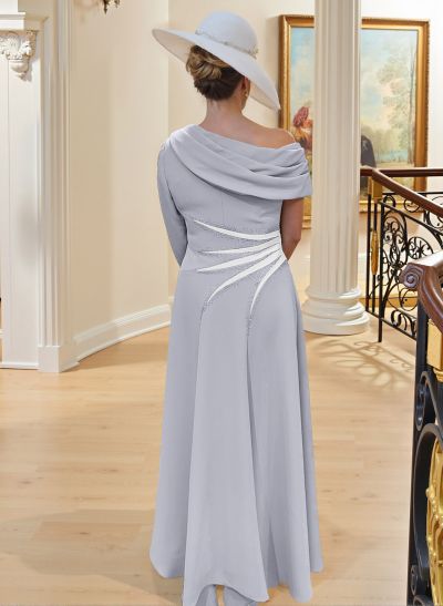 Unique A-Line Ruched One-Shoulder Mother Of The Bride Dresses