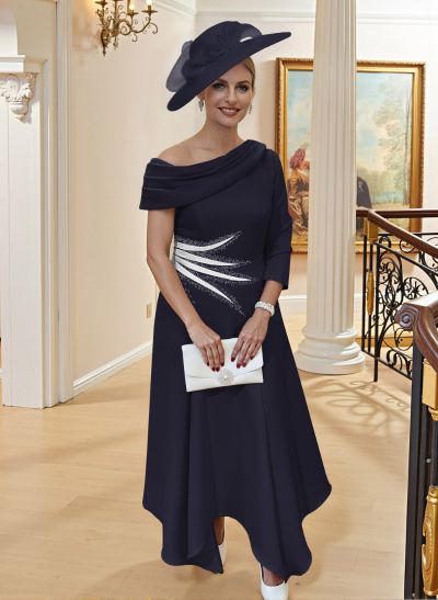 Unique A-Line Ruched One-Shoulder Mother Of The Bride Dresses