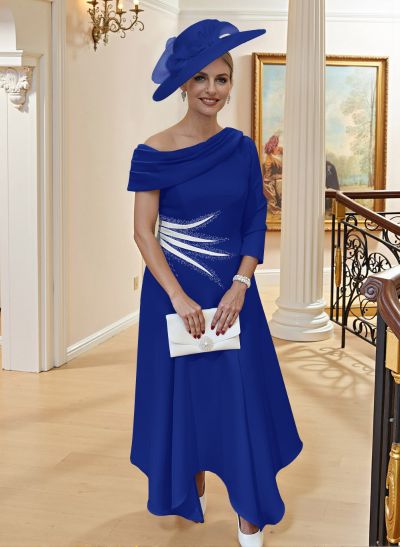 Unique A-Line Ruched One-Shoulder Mother Of The Bride Dresses