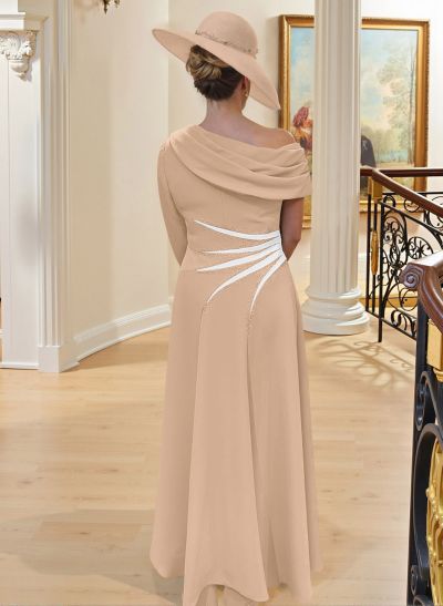 Unique A-Line Ruched One-Shoulder Mother Of The Bride Dresses