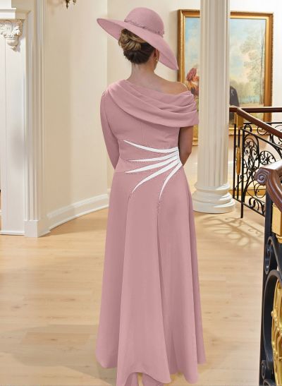 Unique A-Line Ruched One-Shoulder Mother Of The Bride Dresses