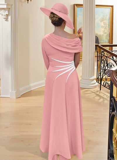 Unique A-Line Ruched One-Shoulder Mother Of The Bride Dresses