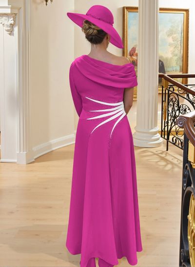 Unique A-Line Ruched One-Shoulder Mother Of The Bride Dresses