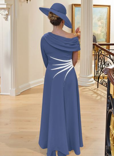Unique A-Line Ruched One-Shoulder Mother Of The Bride Dresses