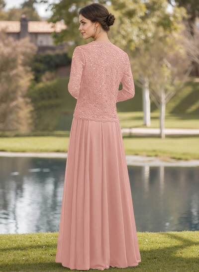Sparkle A-Line Square Neckline Mother Of The Bride Dresses With Lace Jacket