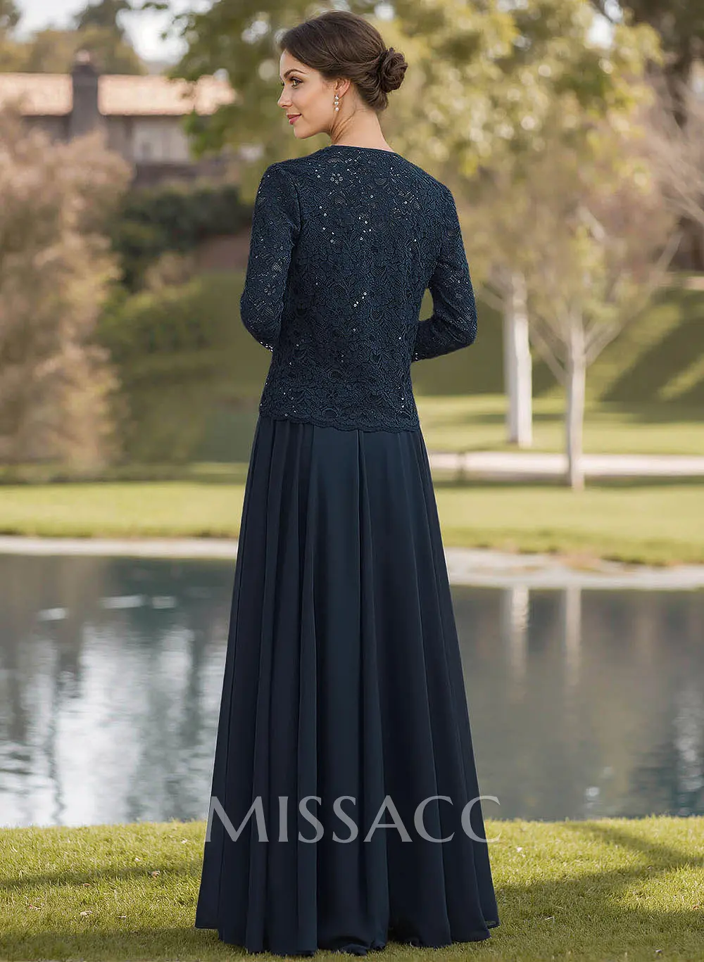 Sparkle A-Line Square Neckline Mother Of The Bride Dresses With Lace Jacket  - Missacc Germany