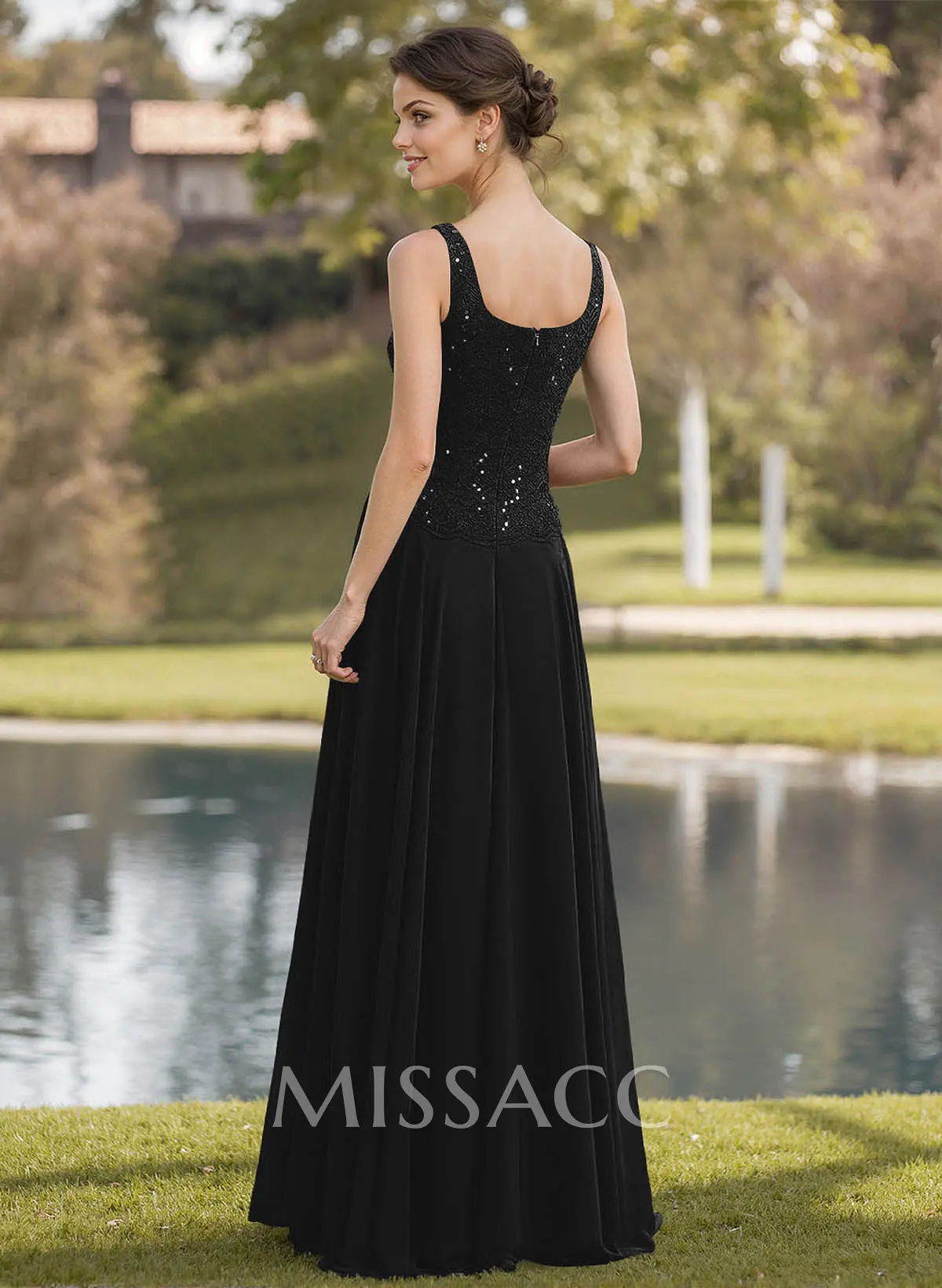 Sparkle A-Line Square Neckline Mother Of The Bride Dresses With