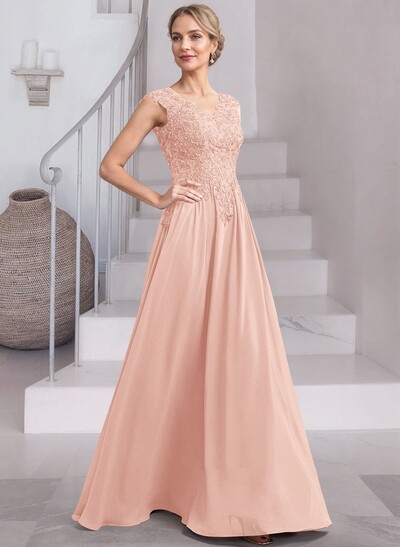 Exquisite A-Line V-Neck Floral Lace Mother Of The Bride Dresses With Wrap