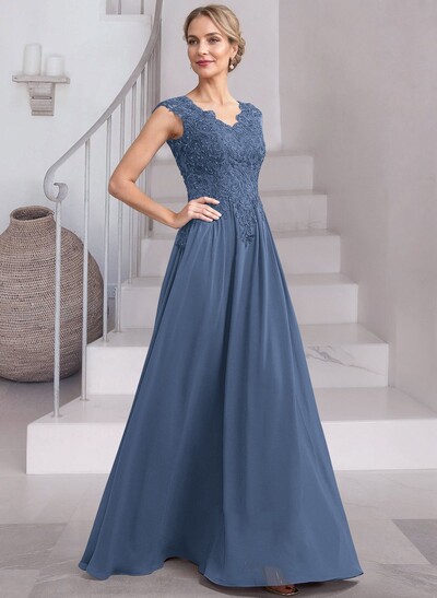 Exquisite A-Line V-Neck Floral Lace Mother Of The Bride Dresses With Wrap