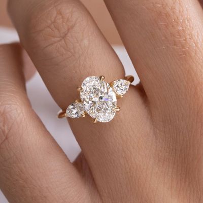 Classic Oval Cut Simulated Diamond Engagement Ring In Sterling Silver