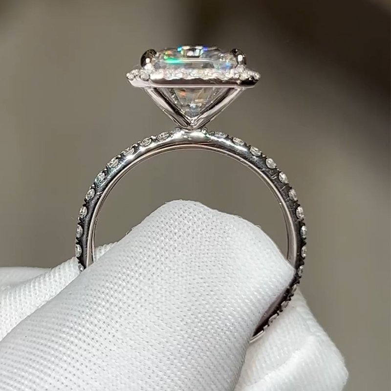 Classic Radiant Cut Simulated Diamond Engagement Ring In Sterling Silver