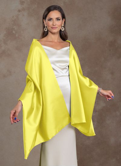 Open Front Satin Special Occasion Evening Wedding Shawl