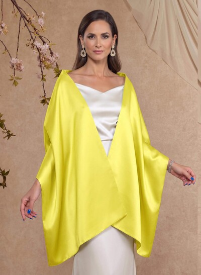 Open Front Satin Evening Wrap For Weddings And Special Events