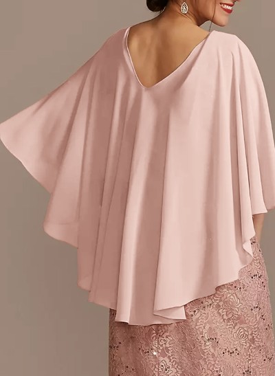 Open Front Special Occasion Chiffon Wrap &Shawl