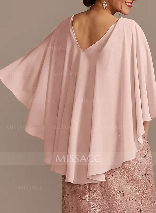 Open Front Special Occasion Chiffon Wrap &Shawl