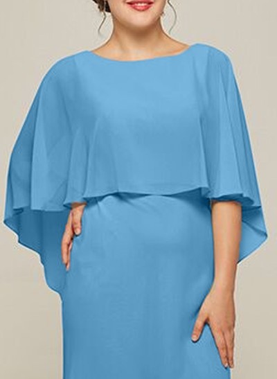 Pullover Special Occasion Scoop Neck Chiffon Cape