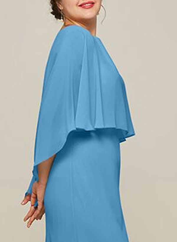 Pullover Special Occasion Scoop Neck Chiffon Cape