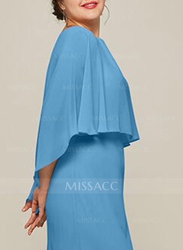 Pullover Special Occasion Scoop Neck Chiffon Cape