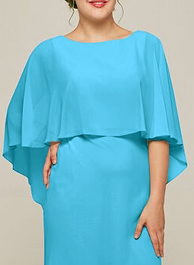 Pullover Special Occasion Scoop Neck Chiffon Cape