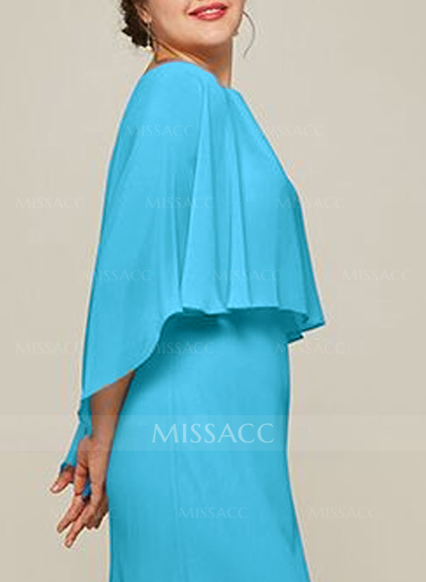 Pullover Special Occasion Scoop Neck Chiffon Cape