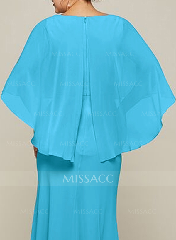 Pullover Special Occasion Scoop Neck Chiffon Cape