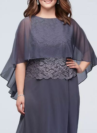 Pullover Scoop Neck Chiffon Cape For Special Occasion