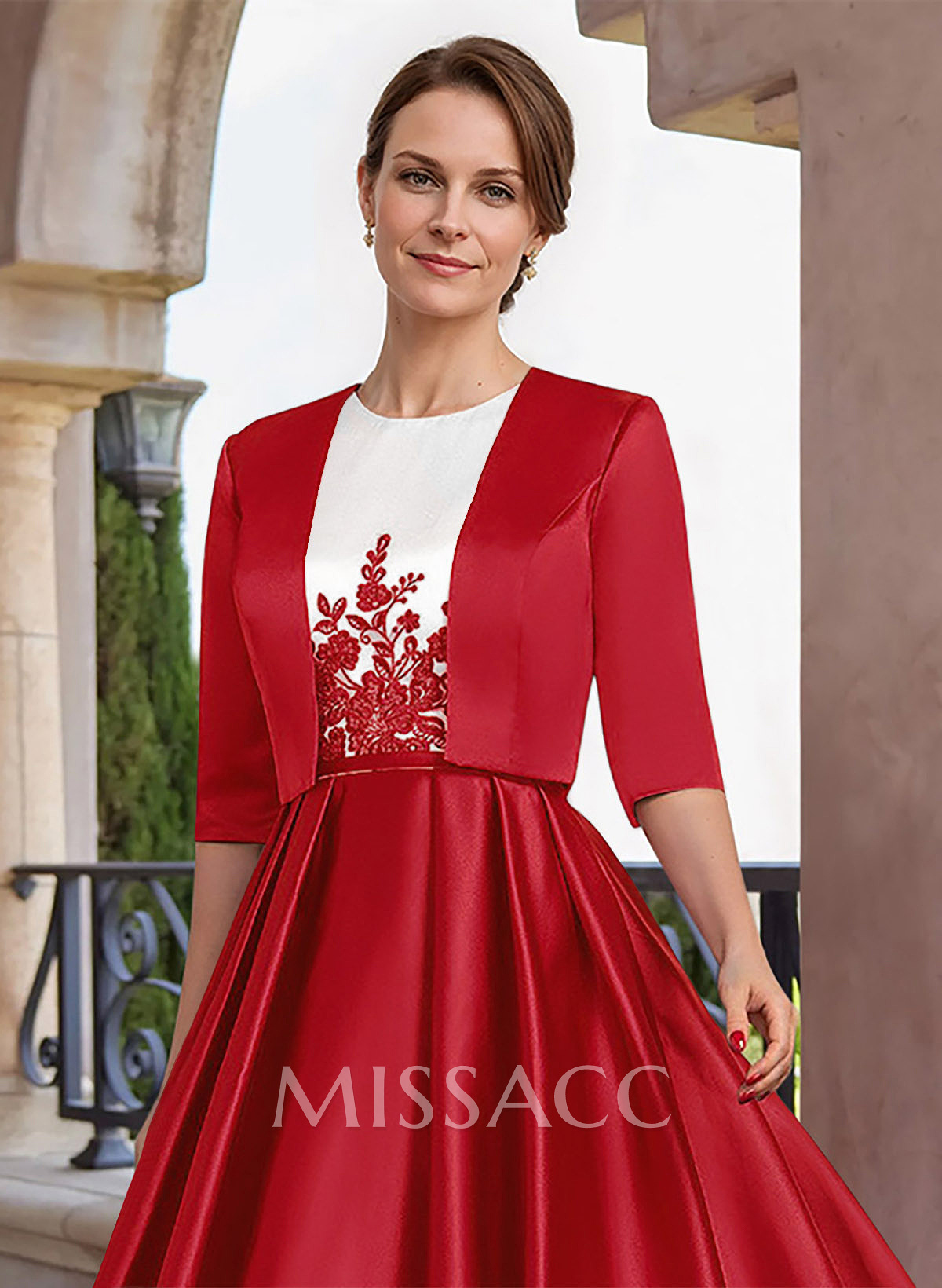 Open Front Satin 1/2 Sleeves Jacket Open Front Satin 1/2 Sleeves Jacket