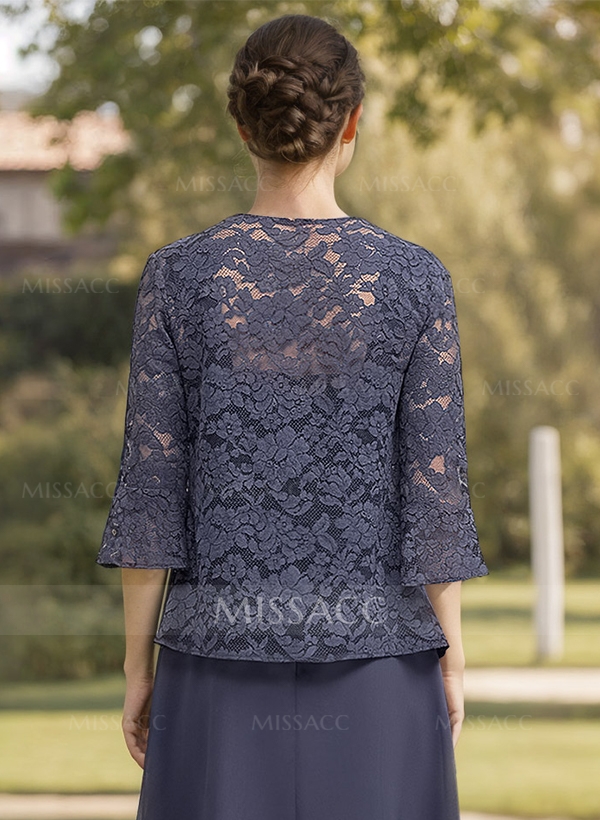 Open Front 3/4 Sleeves Lace Jacket