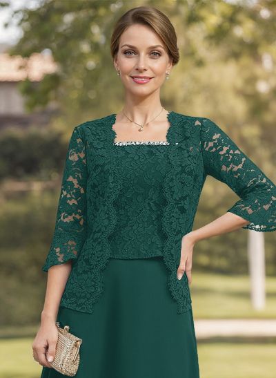 Open Front 3/4 Sleeves Lace Jacket